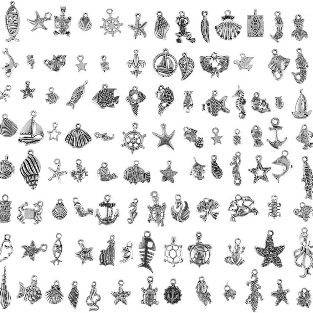 Ocean Themed Sliver Charms Pendants
